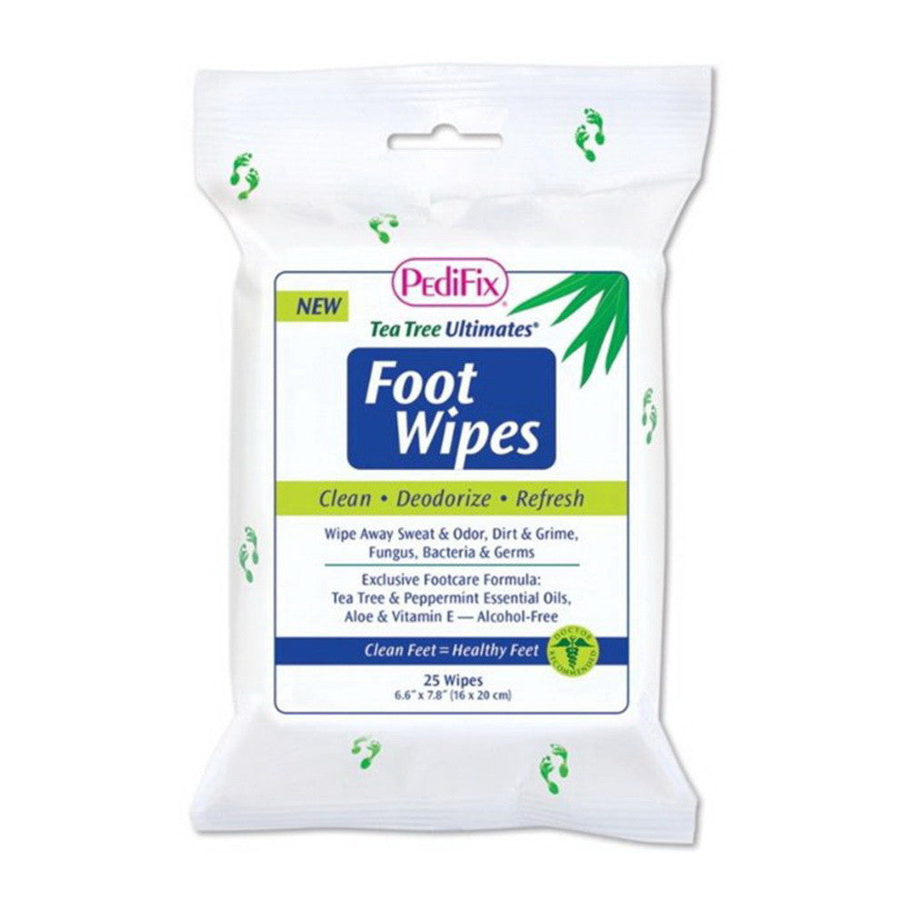 PediFix Tea Tree Ultimates Foot Wipes, 25 Ea